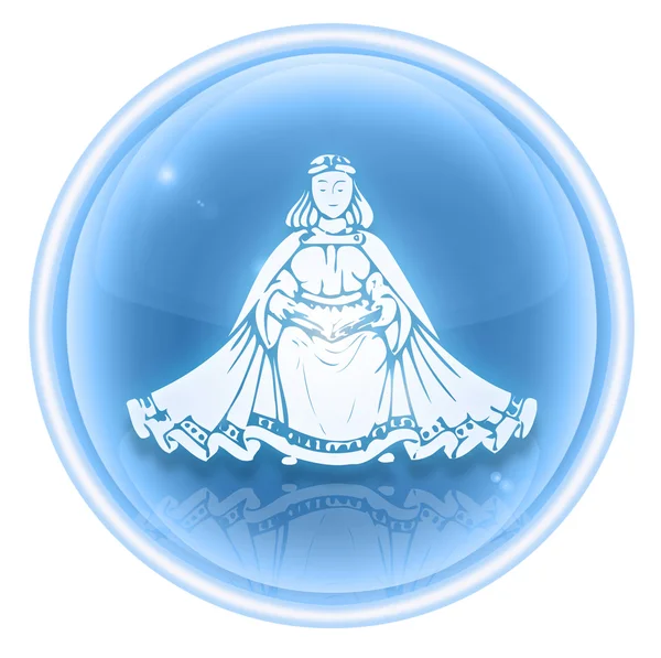 Panna zvěrokruhu ikony ledu, izolovaných na bílém pozadí. — Stock fotografie