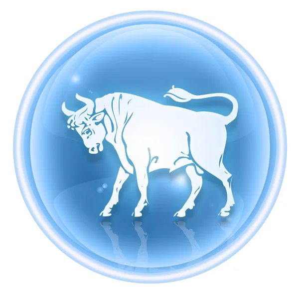 Taurus zodiac pictogram ijs, geïsoleerd op witte achtergrond. — Stockfoto