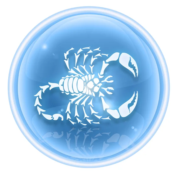 Escorpião ícone do zodíaco gelo, isolado no fundo branco . — Fotografia de Stock