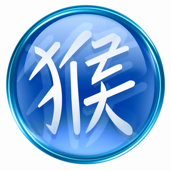 Monkey Zodiac icon blue, isolated on white background. — Stock Photo, Image