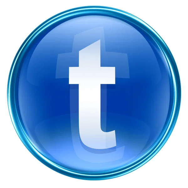 Twitter ikonu modrý, izolovaných na bílém pozadí — Stock fotografie