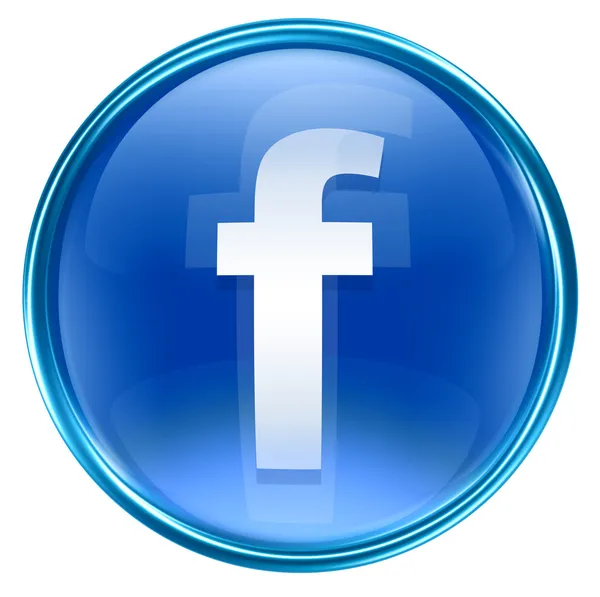 Facebook значок блакитний, ізольовані на білому тлі — стокове фото