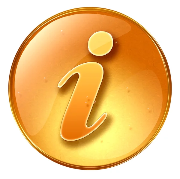 Információs ikon sárga, elszigetelt fehér background — Stock Fotó