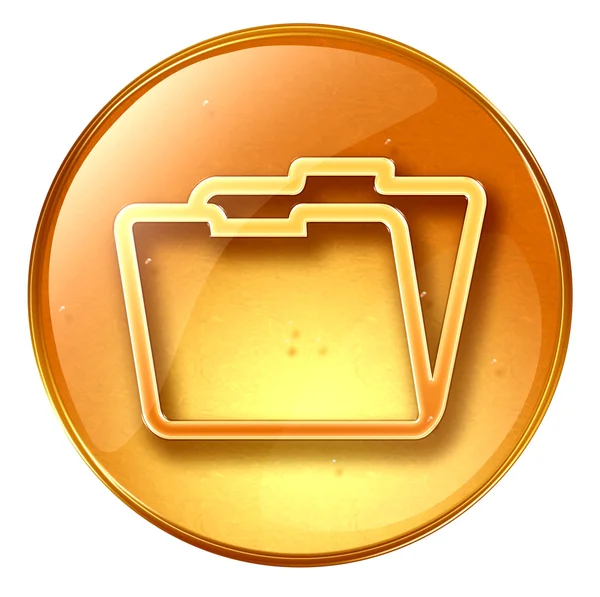 Mappa ikon sárga, elszigetelt fehér background — Stock Fotó