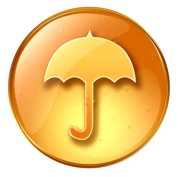 Umbrella icon yellow, isolated on white background — Stock Photo, Image