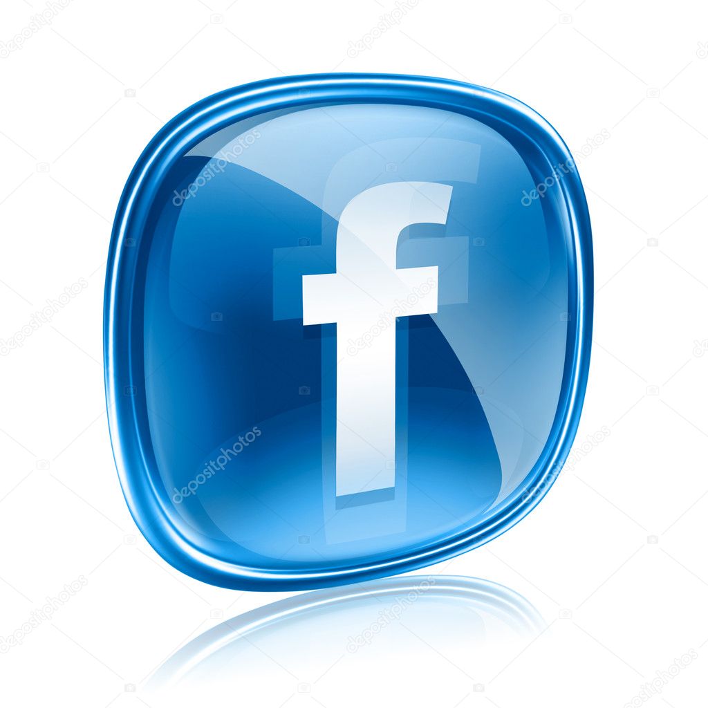 Facebook Icon Glass Blue Isolated On White Background Stock Editorial Photo C Zeffss