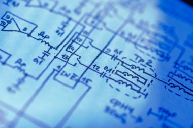 Electronics schematic clipart