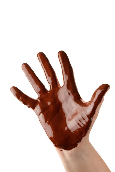 Çikolata el — Stok fotoğraf