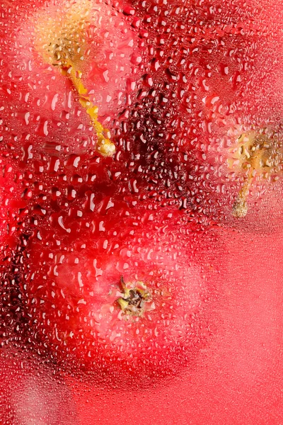배경에 신선 한 붉은 사과가 있다 — 스톡 사진