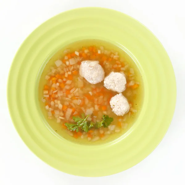 Suppe mit Frikadellen — Stockfoto
