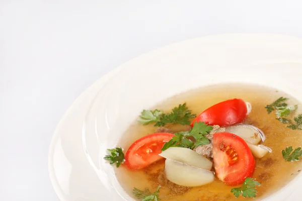 stock image Vegetable soup with beef