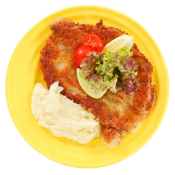 Schnitzel com batatas — Fotografia de Stock