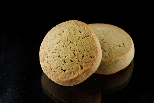 Galleta sabrosa con té verde — Foto de Stock