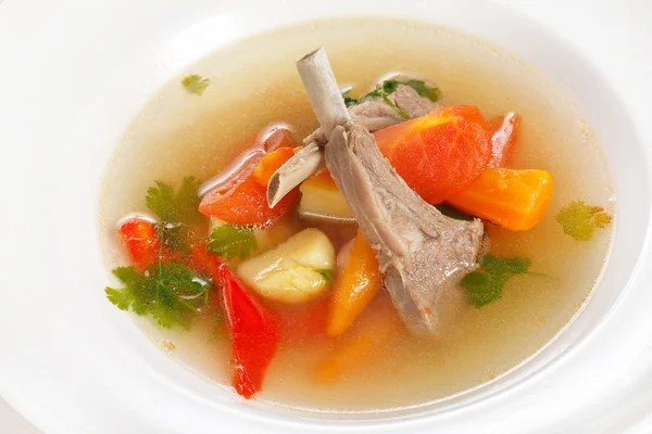 stock image Vegetable soup with ribs