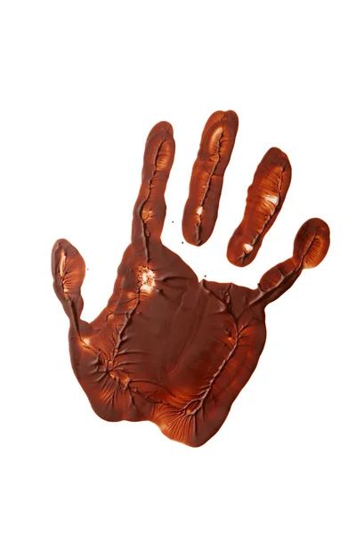 チョコレートの手 — ストック写真