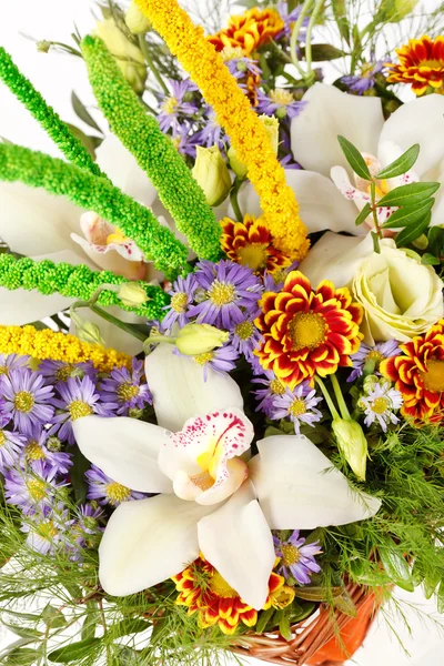 Όμορφα λουλούδια στο καλάθι — Φωτογραφία Αρχείου