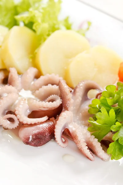 Octopus with potatoes — Stock Photo, Image