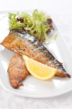 Grilled mackerel clipart