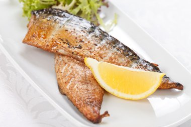Grilled mackerel clipart