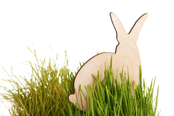 Пасхальный кролик на траве — стоковое фото