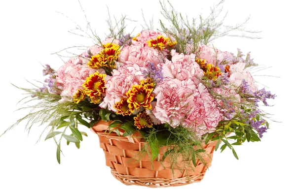Nice flowers in the basket — Stock Photo, Image