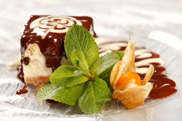 Bolo de queijo com chocolate — Fotografia de Stock