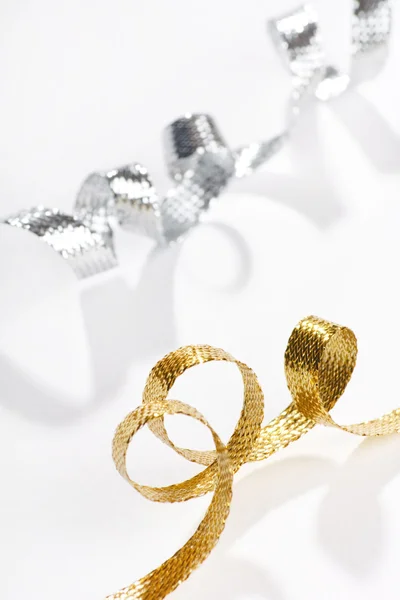 Silver and gold ribbon — Stock Photo, Image