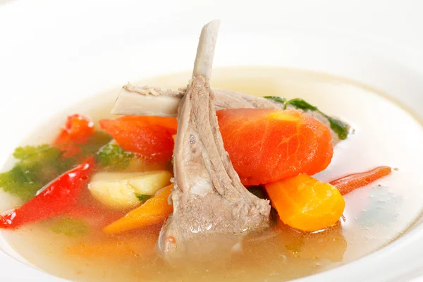 Sopa de verduras con costillas — Foto de Stock