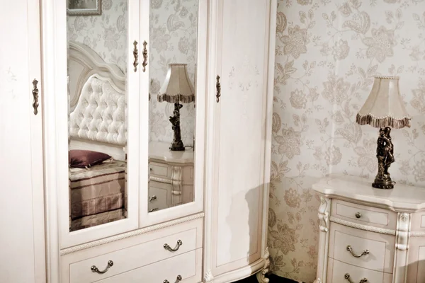 백색 침실 — 스톡 사진