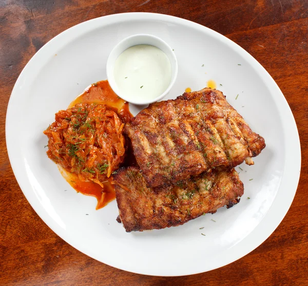 stock image Ribs with smoky spicy sauce