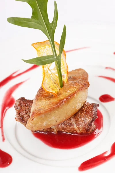 Foie gras with sauce — Stock Photo, Image