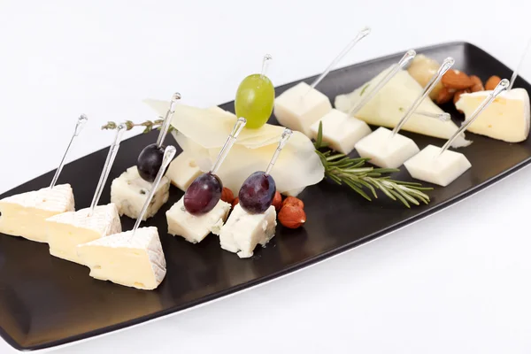 Plate with different types cheese — Stock Photo, Image