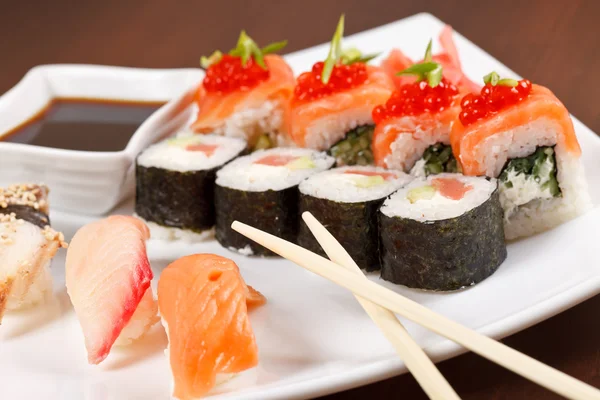 Sushi on the plate Royalty Free Stock Photos