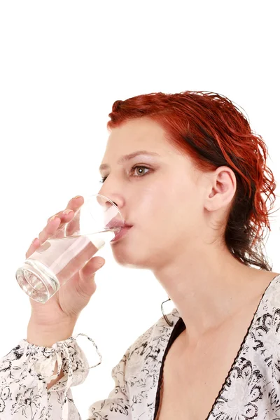 Femme boire de l'eau — Photo