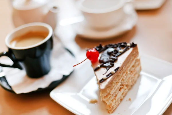 Koffie met gebak — Stockfoto