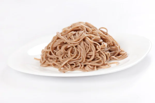 Plate of buckwheat noodles — Stock Photo, Image