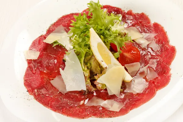 Meat Carpaccio with Parmesan Cheese — Stock Photo, Image