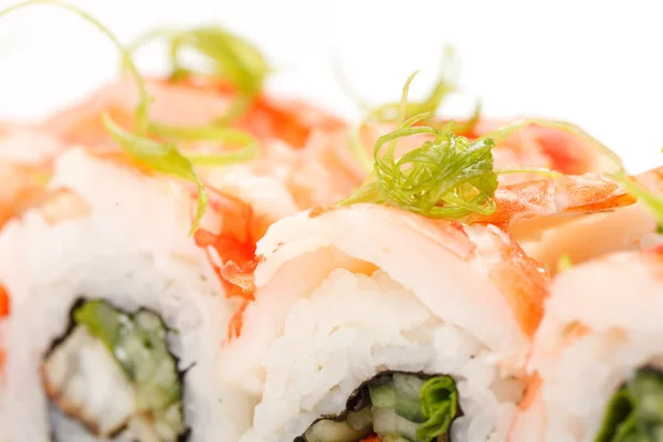Sushi på vita — Stockfoto