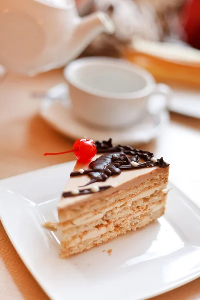 Tè con torta — Foto Stock