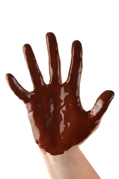 Çikolata el — Stok fotoğraf