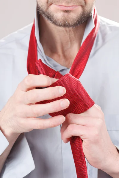 Ember beállító nyakkendő — Stock Fotó
