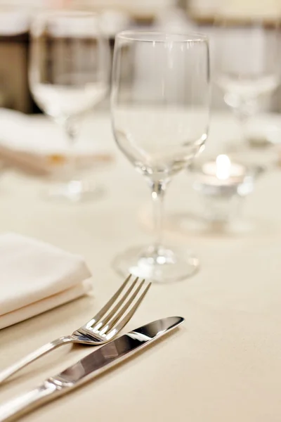 Tables set for meal — Stock Photo, Image