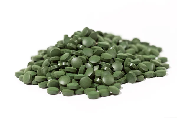 Zöld tabletták — Stock Fotó