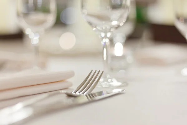 Tables set for meal — Stock Photo, Image