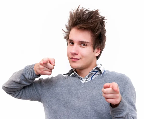Young man pointing at you — Stock Photo, Image