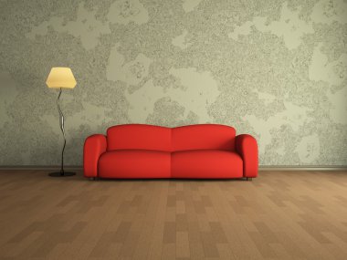 Red sofa clipart