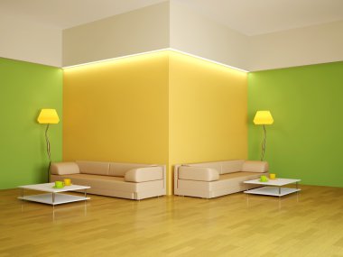 The interior of a large room clipart