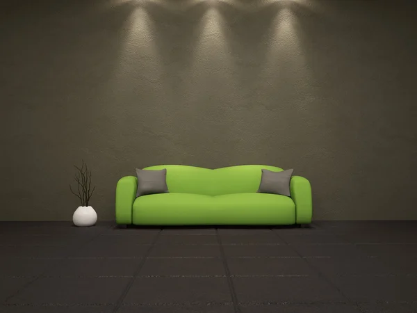 Grünes Sofa — Stockfoto