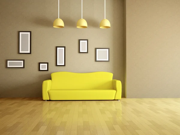 Yellow sofa — Stock Photo, Image