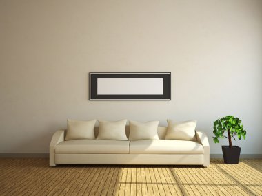 Sofa and a plant clipart